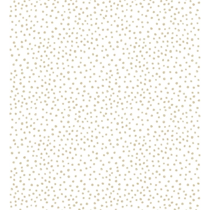 Papel pintado de motas de pintura oro fondo blanco - Pia Polka 684041