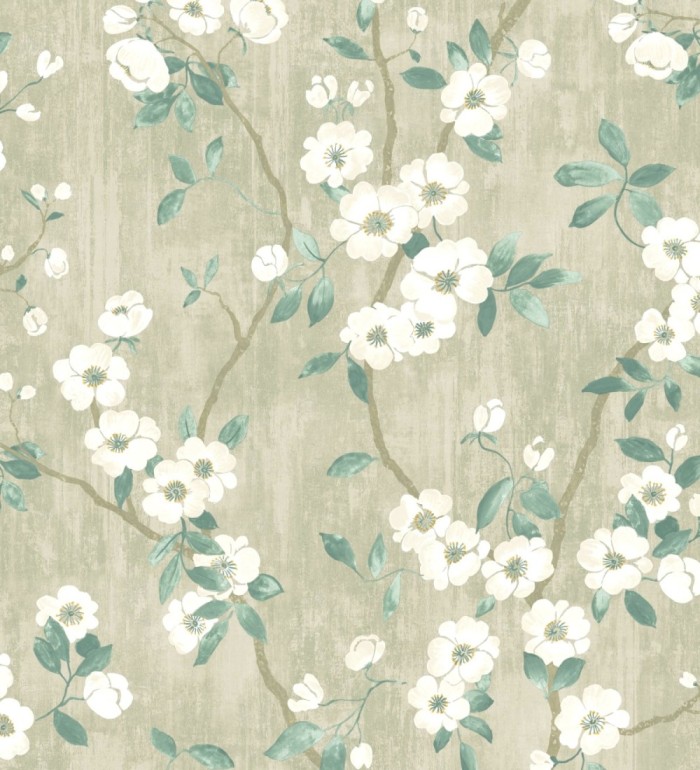 Papel pintado de ramas con flores japonesas - Hilda Spring 126410