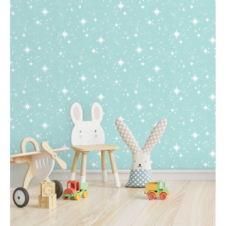 Papel pintado estrellas y polvo estelar azul infantil - Stella Magic 684073