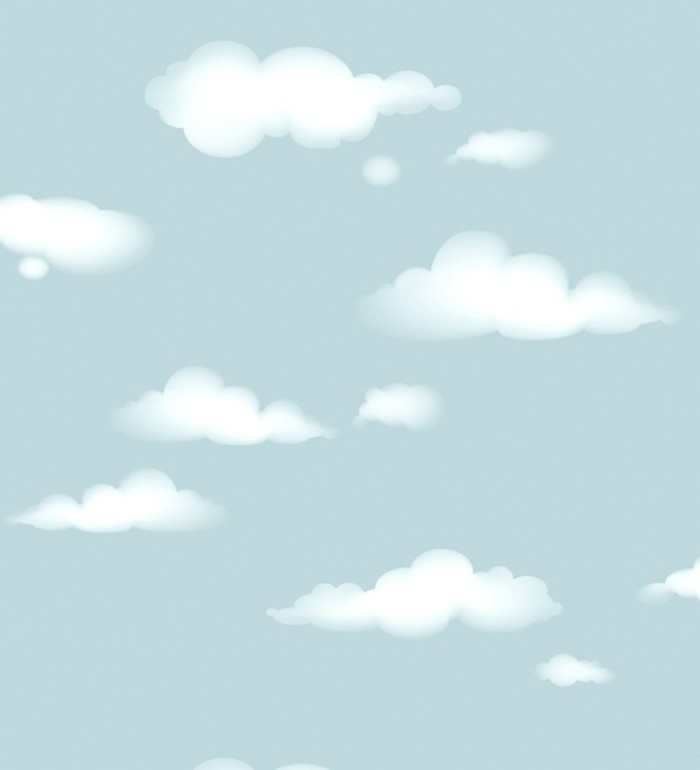 Papel pintado nubes blancas sobre cielo azul infantil - Aria Cloudy 684074
