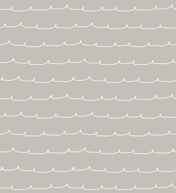 Papel pintado ondas blancas minimalistas fondo color gris visón - Zoe Wavy 684075