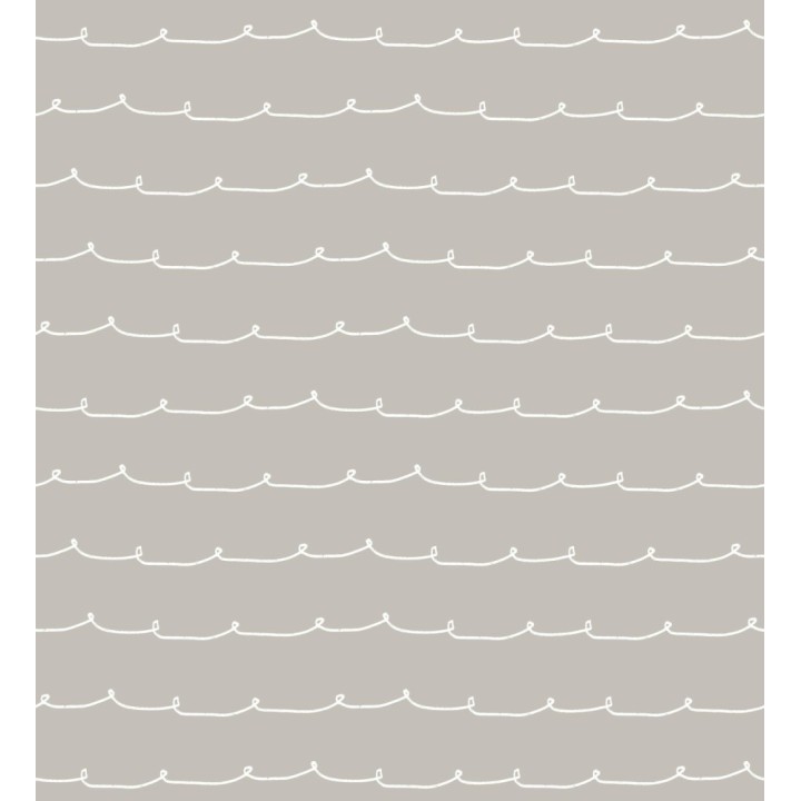 Papel pintado ondas blancas minimalistas fondo color gris visón - Zoe Wavy 684075