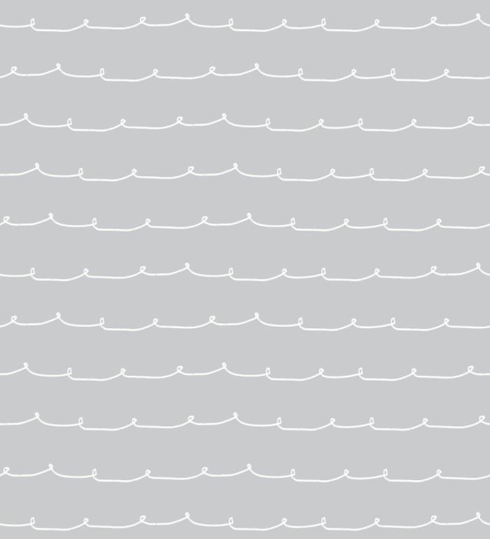Papel pintado ondas blancas minimalistas fondo color gris medio - Zoe Wavy 684076