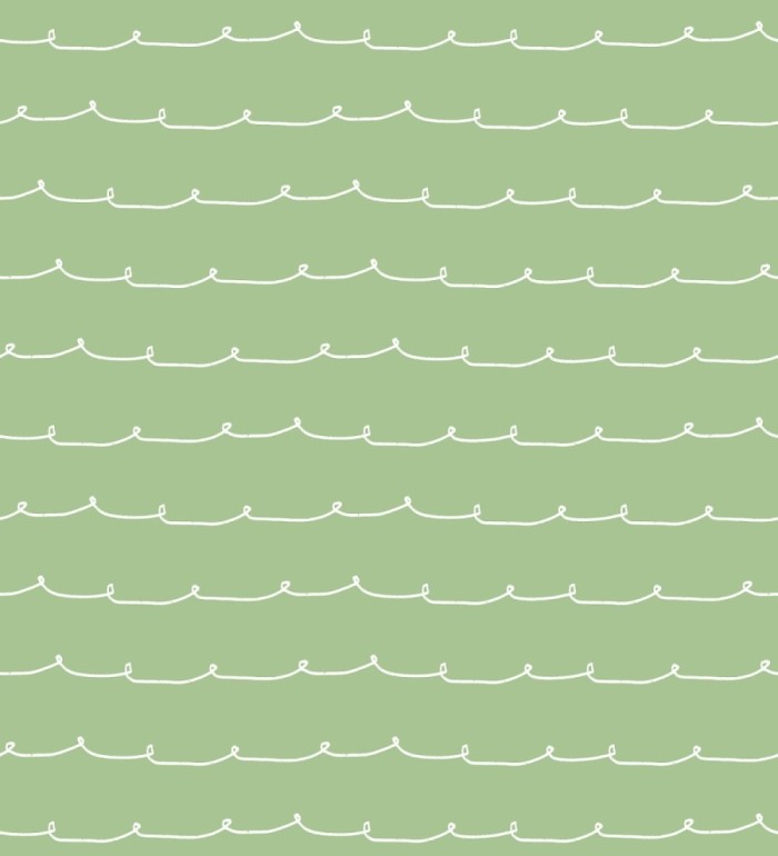 Papel pintado ondas blancas minimalistas fondo color verde pistacho - Zoe Wavy 684077