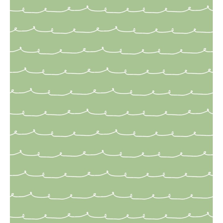 Papel pintado ondas blancas minimalistas fondo color verde pistacho - Zoe Wavy 684077