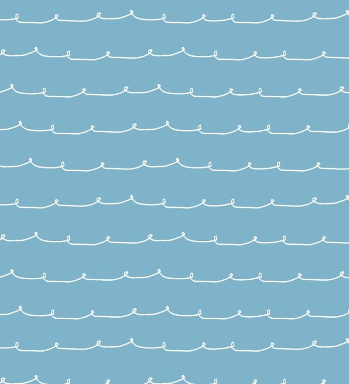 Papel pintado ondas blancas minimalistas fondo color azul cielo - Zoe Wavy 684078