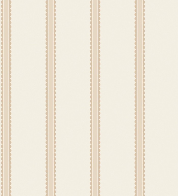 Papel pintado rayas beige festoneadas infantil - Olivia Wavy 684081