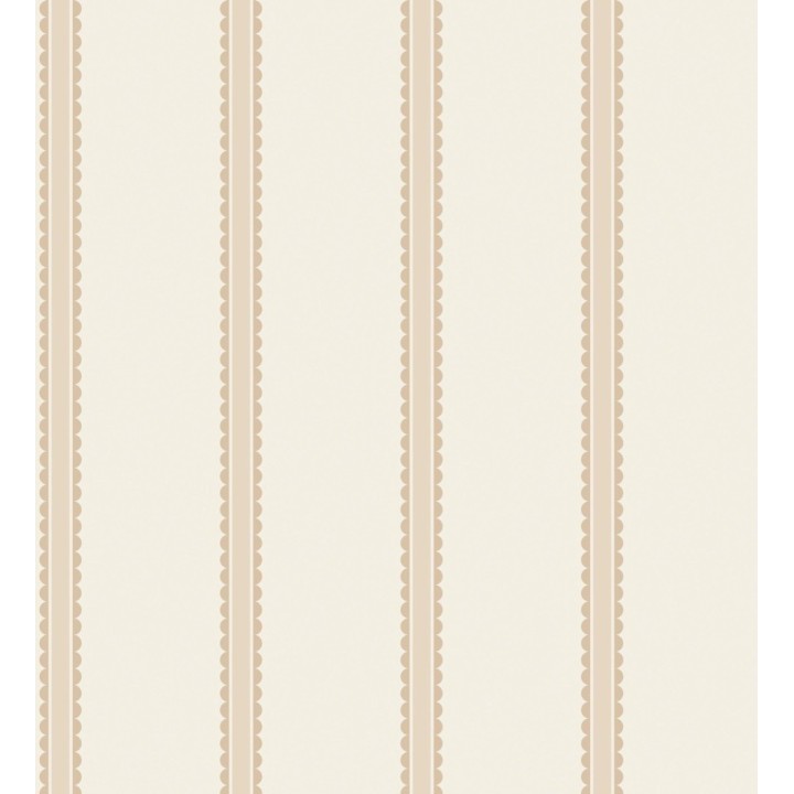 Papel pintado rayas beige festoneadas infantil - Olivia Wavy 684081