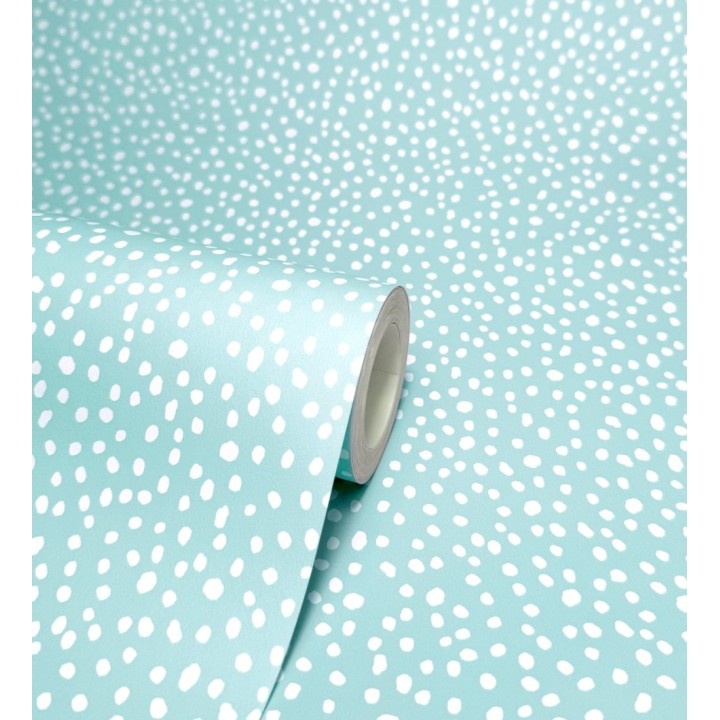 Papel pintado azul cielo de puntos blancos delicado infantil - Bianca Dot 684086
