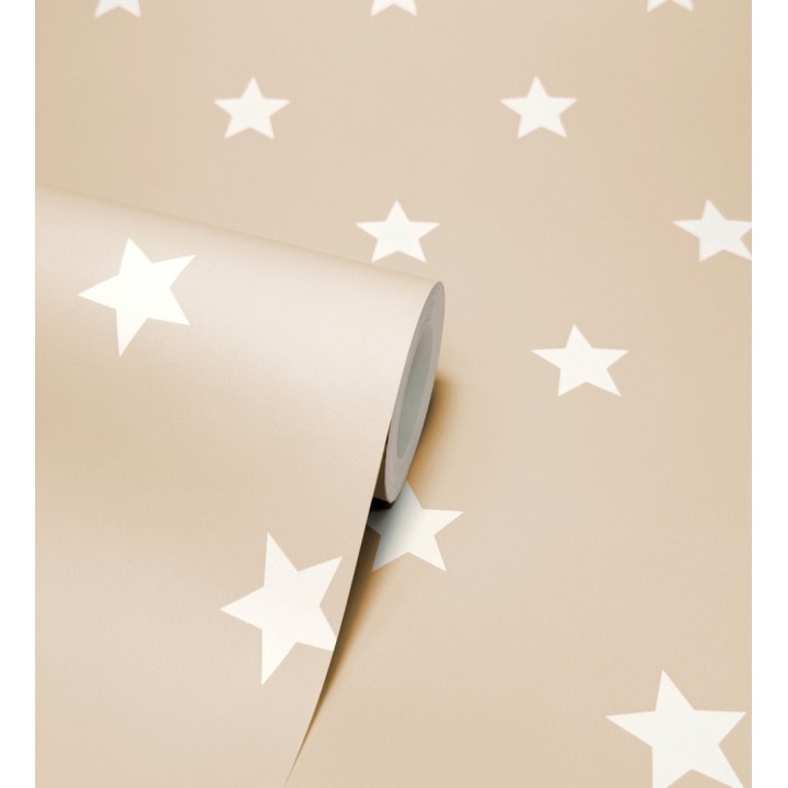 Papel pintado de estrellas fondo beige estilo infantil nórdico - Stella 684087