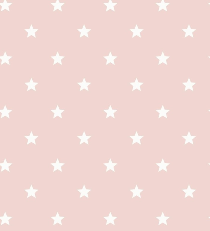 Papel pintado de estrellas blancas fondo rosa estilo infantil nórdico - Stella 684088