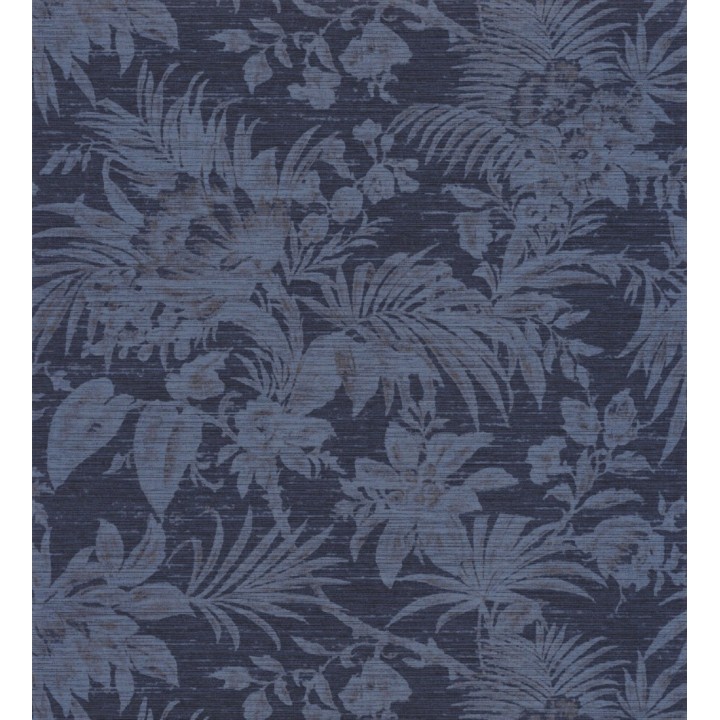 Papel pintado imitación tapiz de hojas fondo azul oscuro - Calton Forest 126420