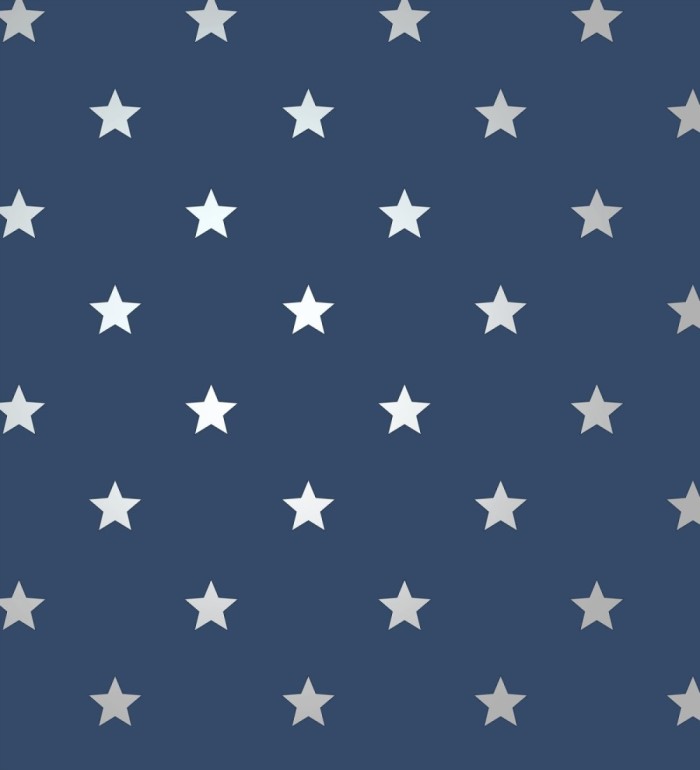 Papel pintado de estrellas plata fondo azul oscuro - Stella 684090