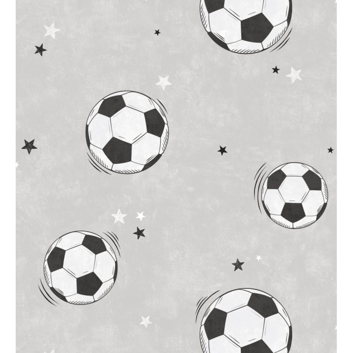 Papel pintado de fútbol y estrellas en gris - Pau Soccer 684096