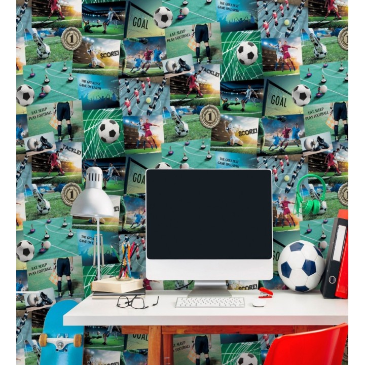 Papel pintado collage deportivo con imágenes de fútbol - River League 684097