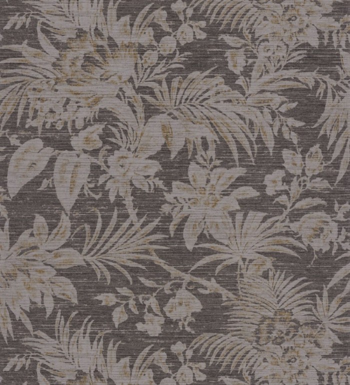 Papel pintado imitación tapiz de hojas fondo marrón - Calton Forest 126422