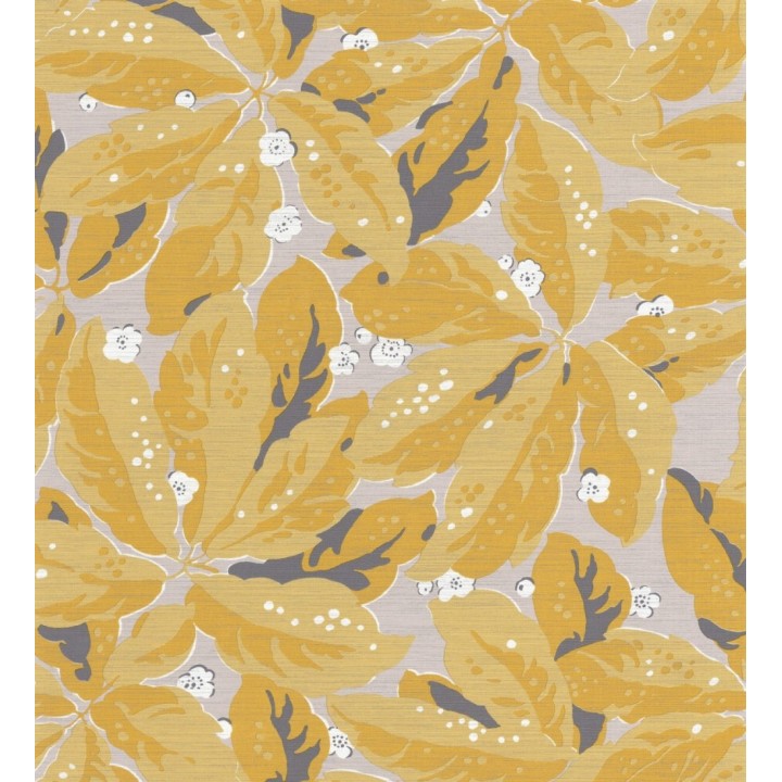 Papel pintado hojas grandes color mostaza - Okinawa Flowers 126423
