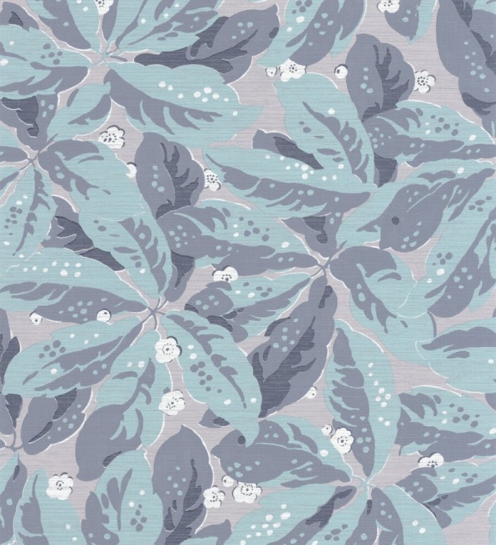 Papel pintado hojas grandes tonos celestes - Okinawa Flowers 126424
