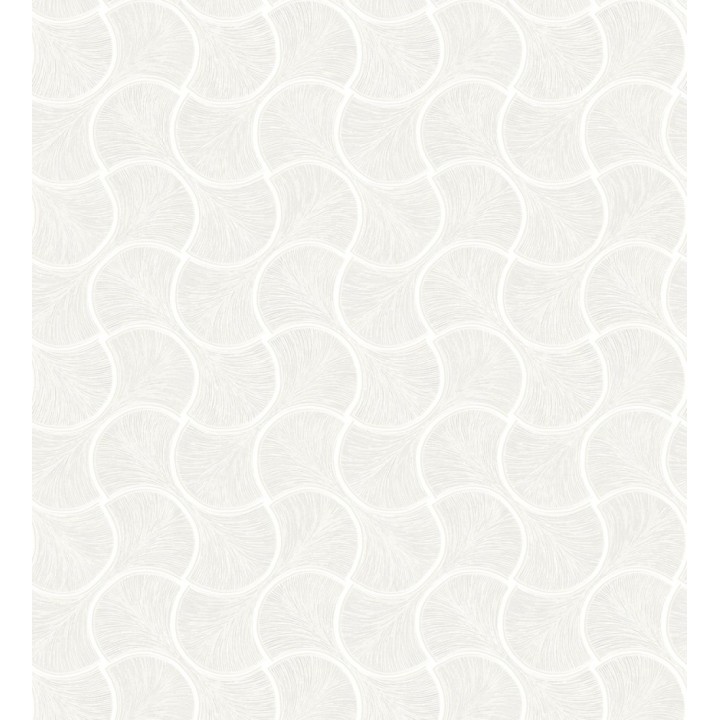 Papel pintado art déco abanicos blancos en relieve efecto metalizado - Gatsby Lavish 684107
