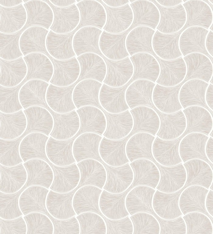 Papel pintado art déco abanicos beige en relieve efecto metalizado - Gatsby Lavish 684108
