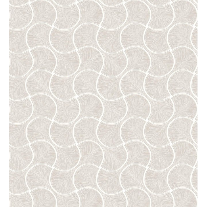 Papel pintado art déco abanicos beige en relieve efecto metalizado - Gatsby Lavish 684108