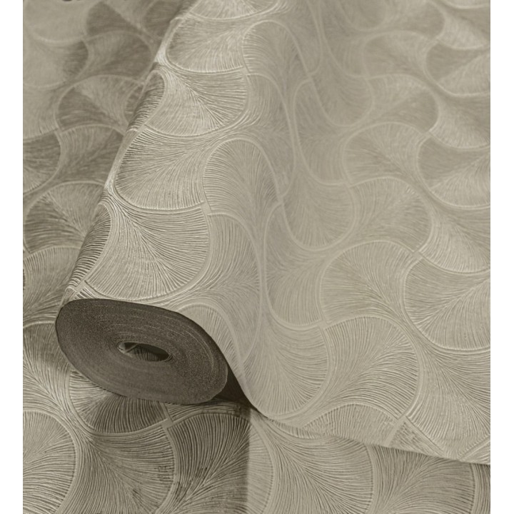 Papel pintado art déco abanicos arena en relieve efecto metalizado - Gatsby Lavish 684109