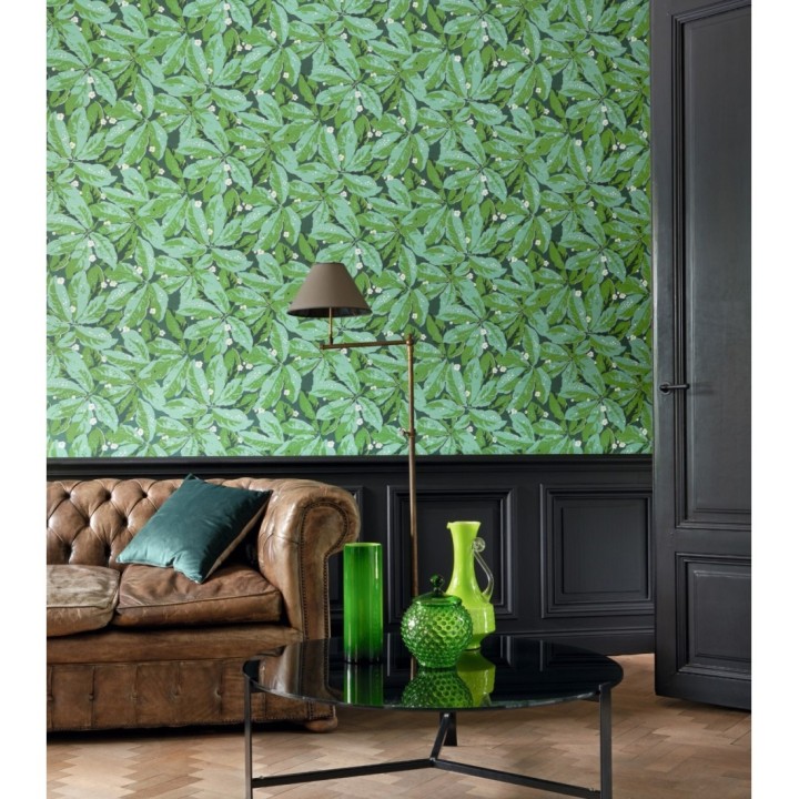 Papel pintado hojas grandes tonos verdes - Okinawa Flowers 126427