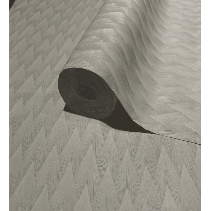 Papel pintado escamas punta de flecha metalizadas en visón - Swanson Glam 684114