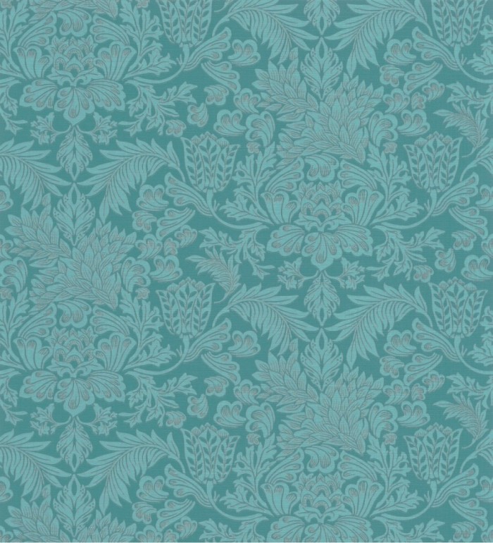 Papel pintado flores clásicas turquesa - Monique Classic 126430