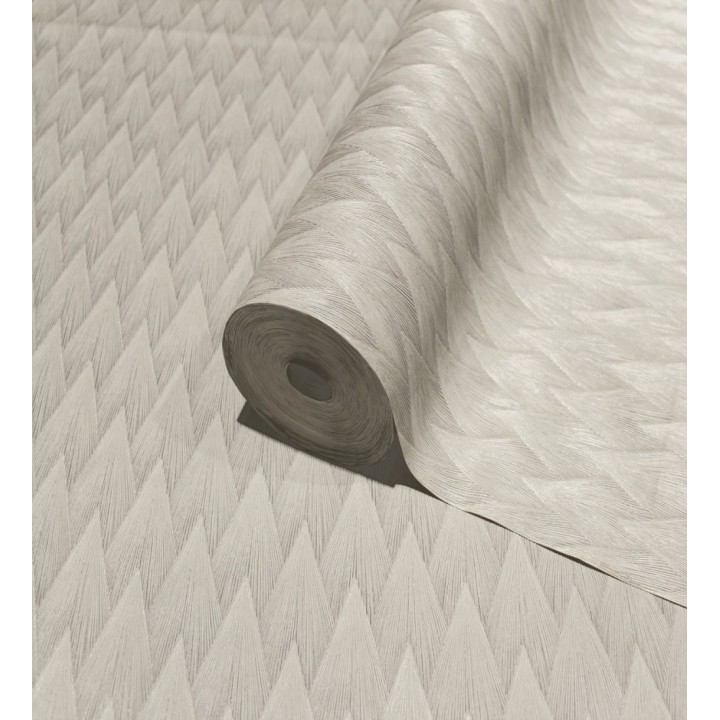 Papel pintado escamas punta de flecha metalizadas en beige - Swanson Glam 684115