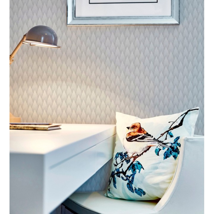 Papel pintado escamas punta de flecha metalizadas en gris - Swanson Glam 684116