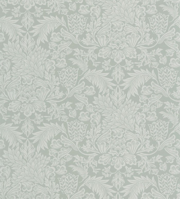 Papel pintado flores clásicas color verde grisáceo - Monique Classic 126431