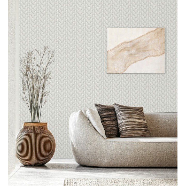 Papel pintado escamas punta de flecha metalizadas en gris - Swanson Glam 684116