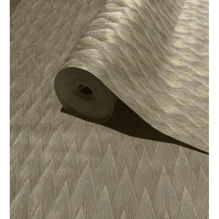 Papel pintado escamas punta de flecha metalizas en bronce - Swanson Glam 684117