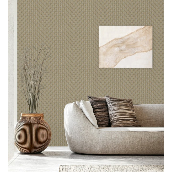 Papel pintado escamas punta de flecha metalizas en bronce - Swanson Glam 684117