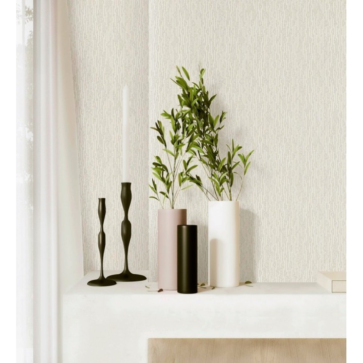 Papel pintado rombos beige metalizado de sutil elegancia geométrica - Zelda Radiant 684123