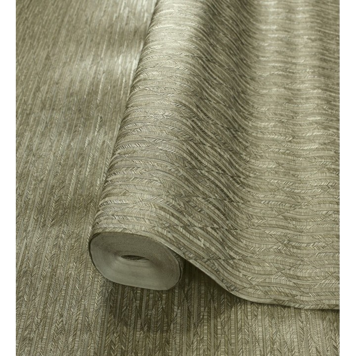 Papel pintado rombos verde metalizado de sutil elegancia geométrica - Zelda Radiant 684126