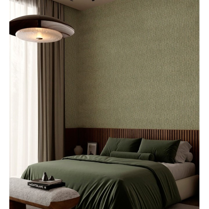 Papel pintado rombos verde metalizado de sutil elegancia geométrica - Zelda Radiant 684126