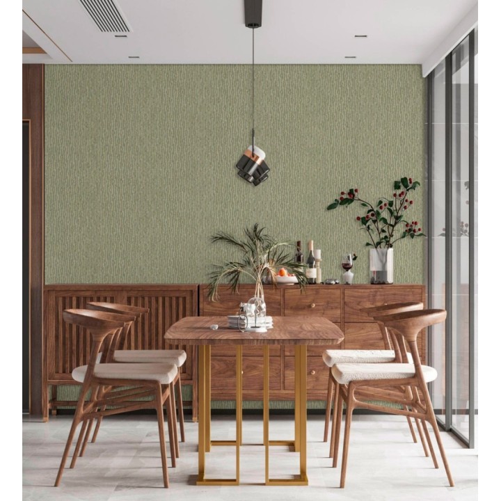 Papel pintado rombos verde metalizado de sutil elegancia geométrica - Zelda Radiant 684126