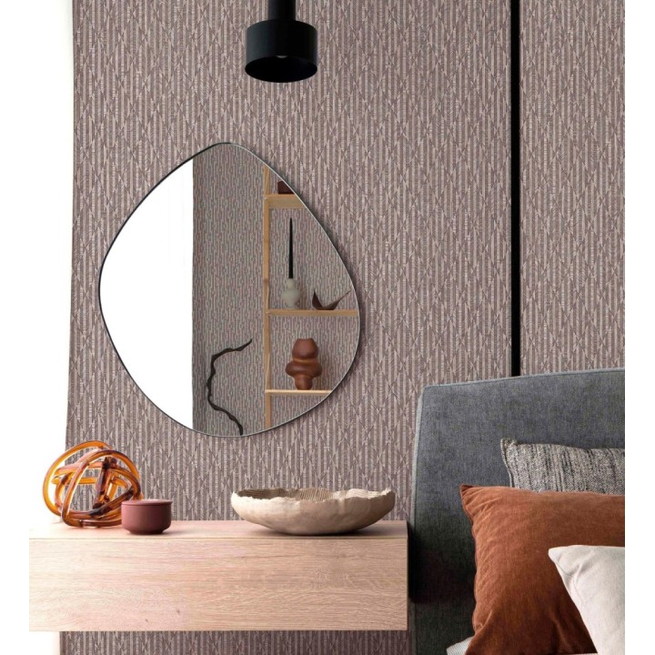 Papel pintado rombos malva metalizado de sutil elegancia geométrica - Zelda Radiant 684127