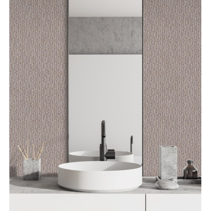 Papel pintado rombos malva metalizado de sutil elegancia geométrica - Zelda Radiant 684127