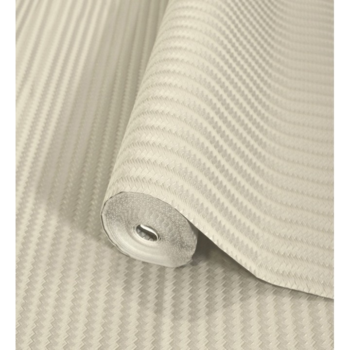 Papel pintado rayas en forma de espiga beige metalizado sutil - Gerald Loft 684129