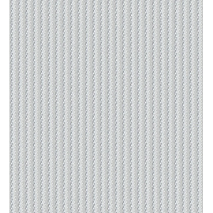 Papel pintado rayas en forma de espiga gris metalizado sutil - Gerald Loft 684130