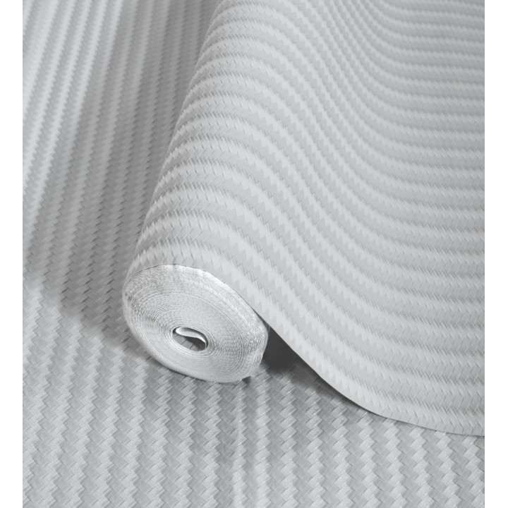 Papel pintado rayas en forma de espiga gris metalizado sutil - Gerald Loft 684130