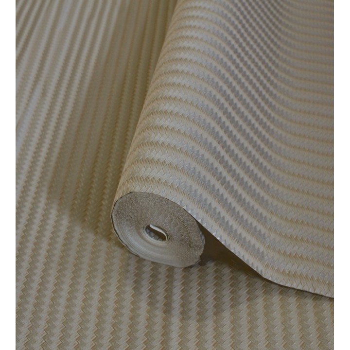 Papel pintado rayas en forma de espiga marron y gris metalizado sutil - Gerald Loft 684131