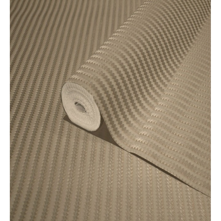 Papel pintado rayas en forma de espiga tonos caramelo metalizado - Gerald Loft 684133