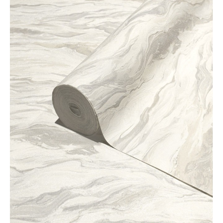 Papel pintado mármol fluido beige y blanco etéreo - Savoy Atmospheric 684134