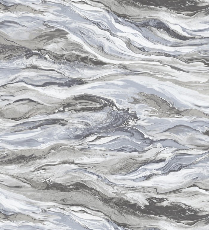 Papel pintado mármol fluido gris azulado y marrón sofisticado - Savoy Atmospheric 684136