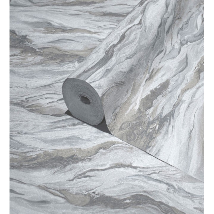 Papel pintado mármol fluido gris azulado y marrón sofisticado - Savoy Atmospheric 684136
