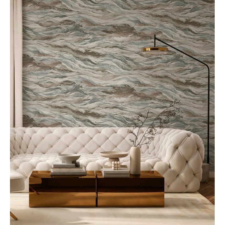 Papel pintado mármol fluido marrón y gris sofisticado - Savoy Atmospheric 684137